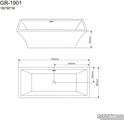 Ванна Grossman GR-1901 180x80 (с каркасом)