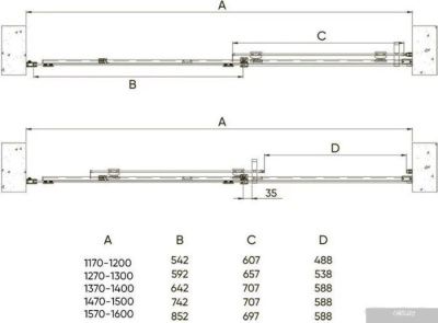 Veconi 120x195 VN70GR-120-01-C4 (стекло прозрачное/брашированный графит)
