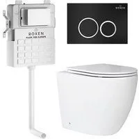 Roxen Antares в комплекте с инсталляцией Attach 5 в 1 966880 (кнопка: черный матовый с хромированной