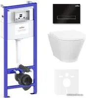 Унитаз Lavinia Boho Relfix Elegant Rimless 6 в 1 87561068 (черное стекло)