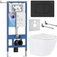 Roxen Antares в комплекте с инсталляцией StounFix Dual Fresh 6 в 1 868609 (кнопка: оружейная сталь м