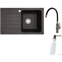 БелЭворс Styl R + смеситель W74004-2 + дозатор L405F (черный)