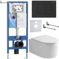 Roxen Royal Matt в комплекте с инсталляцией StounFix Dual Fresh 6 в 1 868620 (кнопка: оружейная стал