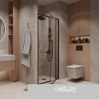 Niagara NG-85-8AB 80x195 (черный матовый/прозрачное стекло)