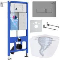 Roxen Antares Tornado в комплекте с инсталляцией StounFix Dual Fresh 6 в 1 968322 (кнопка: хром мато