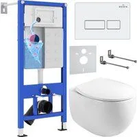 Roxen Egg в комплекте с инсталляцией StounFix Dual Fresh 6 в 1 964170 (кнопка: белый глянец)