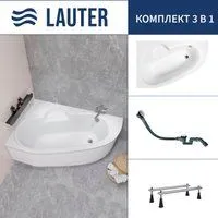 Lauter Valencia 160x105 2102160L (с ножками и сифоном 21Y32002 белый)