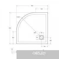 BelBagno TRAY-MR-UNO-R-90-550-35-W-CR