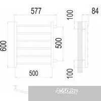 TERMINUS Классик П6 500x600 (боковое подключение 500, RAL 9005 черный)