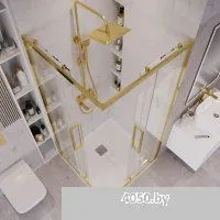 Grossman Cosmo 100x100x195 300.K33.02.1010.32.00 (золото сатин/прозрачное стекло)