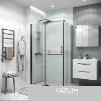 Grossman Pragma 100х195 200.K33.03.100.21.02 (черный матовый/стекло шиншилла)