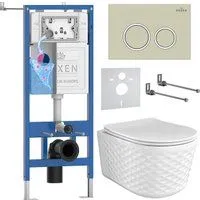 Roxen Vine Tornado в комплекте с инсталляцией StounFix Dual Fresh 6 в 1 979011 (кнопка: бежевый)