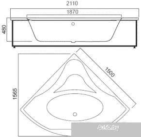 Ванна AM.PM W55A-150C150W-A 150x150