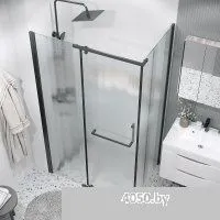 Grossman Pragma 120x90x195 120.K33.03.1290.21.02 (черный матовый/стекло шиншилла)