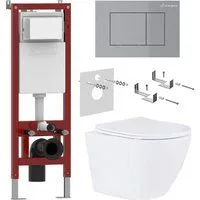 Roxen Antares в комплекте с инсталляцией Asten Readle Zentralmodul AR0601-185M с кнопкой сатин (хром