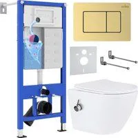 Roxen Antares Bidet в комплекте с инсталляцией StounFix Dual Fresh 6 в 1 968457 (кнопка: брашированн