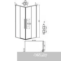 Grossman Galaxy 100x100x195 300.K33.01.1010.10.00 (хром/прозрачное стекло)