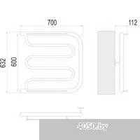 TERMINUS Фокстрот 1 600x700 (боковое подключение, хром)