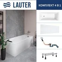 Lauter Aurora 170x70 21010070 (с ножками, лицевым экраном и сифоном 21Y11020 хром)