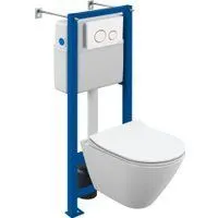 Cersanit City Smart CO DPL EO Slim (с кнопкой Twins 63535 белый/золото)