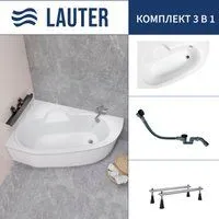 Lauter Valencia 170x110 2102170L (с ножками и сифоном 21Y32001 матовый черный)