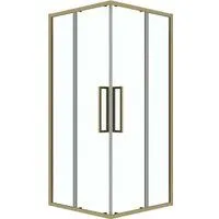 Grossman Cosmo 100x100x195 300.K33.02.1010.32.00 (золото сатин/прозрачное стекло)