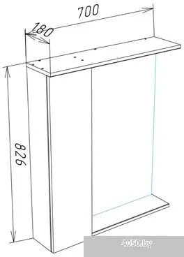 Garda Шкаф с зеркалом Soty4_700_PVС (бетон)