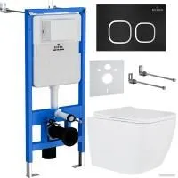 Roxen Cube One Rimless 6 в 1 StounFix Slim 543879 (кнопка: черный матовый)