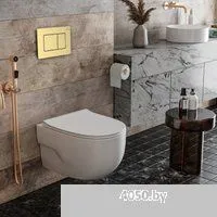 Roxen Porto в комплекте с инсталляцией StounFix Dual Fresh 6 в 1 968478 (кнопка: брашированное золот