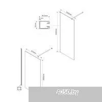 Vincea Walk-In VSW-1H100CL (хром/прозрачное)