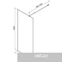 AM.PM Func 90x200 W84WI-90-F1-BTE (черный/прозрачное стекло)