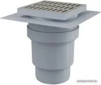 Сливной трап 150х150/110, подводка - прямая, решетка - нержавеющая сталь, воротник - 2-х уровневая
