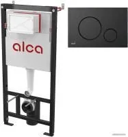 Alcaplast AM101/1120 + кнопка Thin M678 (чёрный матовый)