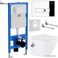 Roxen Antares Bidet в комплекте с инсталляцией StounFix Slim 6 в 1 958812 (кнопка: хром глянец)