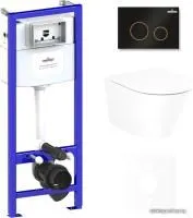 Унитаз Lavinia Boho Relfix Biore Rimless 6 в 1 75110182 (черный/золотистый пластик)