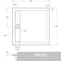BelBagno TRAY-BB-DUE-A-90-4-W0 90x90