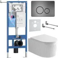 Roxen Antares Tornado Long в комплекте с инсталляцией StounFix Dual Fresh 6 в 1 868439 (кнопка: браш