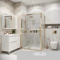 Grossman Cosmo 100х195 200.K33.02.100.32.00 (золото сатин/стекло прозрачное)