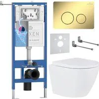 Roxen Antares Tornado в комплекте с инсталляцией StounFix Dual Fresh 6 в 1 868580 (кнопка: сатин мат