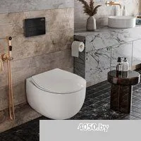 Roxen Egg в комплекте с инсталляцией StounFix Dual Fresh 6 в 1 964195 (кнопка: черный матовый)