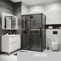 Grossman Cosmo 100х195 200.K33.02.100.21.10 (черный матовый/стекло тонированное)