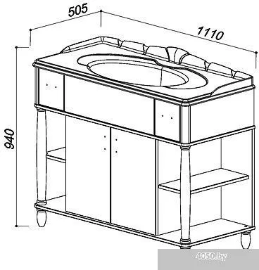Belux Тумба под умывальник Флоренция Н 105-02 (белый)