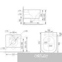 Roxen Boro в комплекте с инсталляцией StounFix Dual Fresh 6 в 1 868572 (кнопка: сатин матовая)