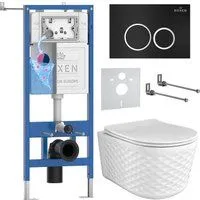 Roxen Vine Tornado в комплекте с инсталляцией StounFix Dual Fresh 6 в 1 979008 (кнопка: черный матов