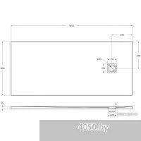 BelBagno TRAY-MR-UNO-AH-180/80-35-W-CR 180x80