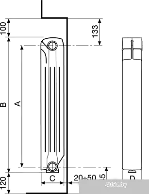 Fondital Calidor Super B4 350/100 V69001406 (6 секций)