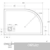 BelBagno TRAY-MR-UNO-RH-120/80-550-35-W-R 120x80