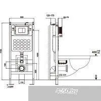 Abber Rechteck AC1201-AC0105-AC0120MW (с кнопкой смыва)