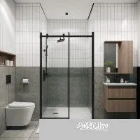 Grossman Classic Classic 100.K33.04.160.21.00 160х195 (черный матовый/стекло прозрачное)