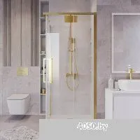 Grossman Cosmo 100x100x195 300.K33.02.1010.32.00 (золото сатин/прозрачное стекло)